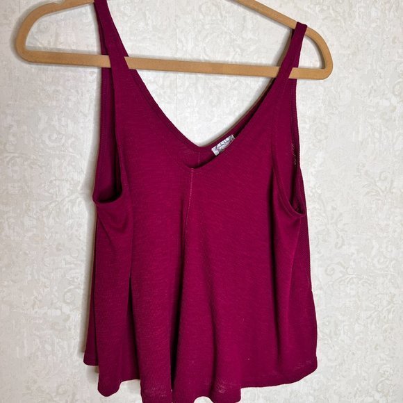 Women's XS │ Free People Tank │‎ Burgundy Summer Top │ Vacation - Picture 3 of 4